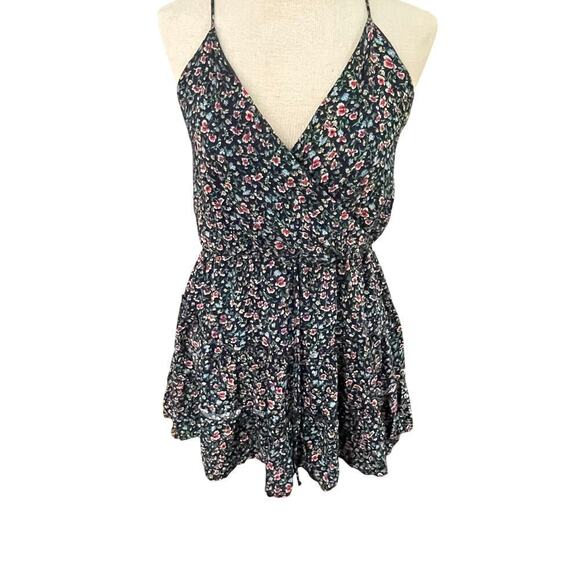 Blue Lemon Floral Size Large Floral Flounce Dress Ruffle Feminine - Picture 1 of 3